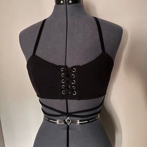 Black Strappy Sports Bra